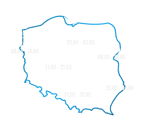 Łódź, Lublin, Szczecin, Bydgoszcz, Białystok, Kielce