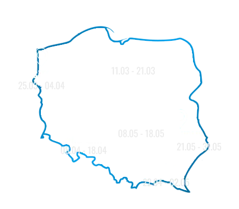 Bydgoszcz, Szczecin, Wrocław, Rzeszów, Łódź, Lublin
