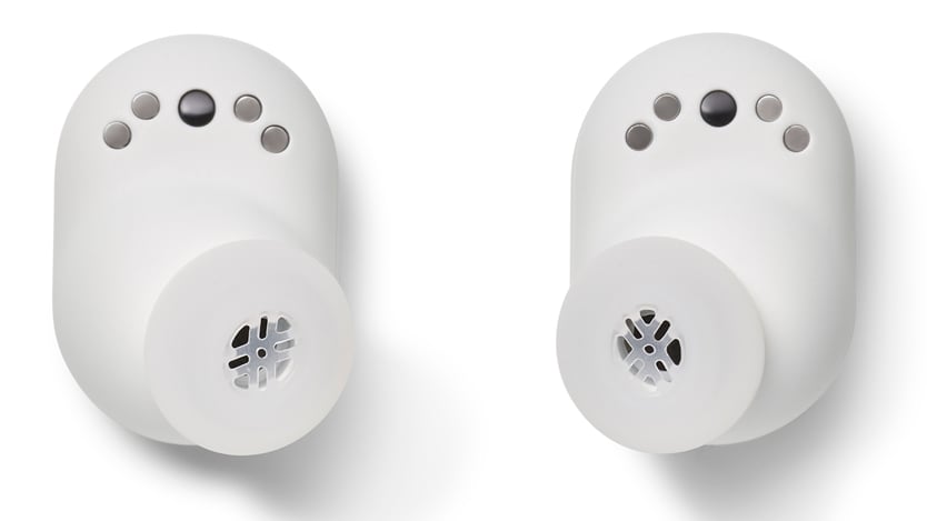 białe słuchawki devialet gemini II
