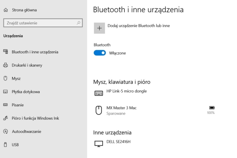 Ustawienia Bluetooth Windows