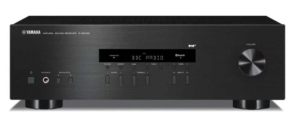 czarny amplituner stereo Yamaha R-S202D