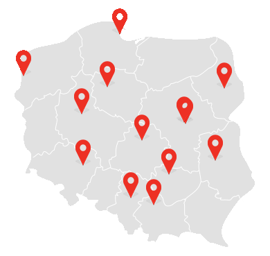 14 salonów w całej Polsce